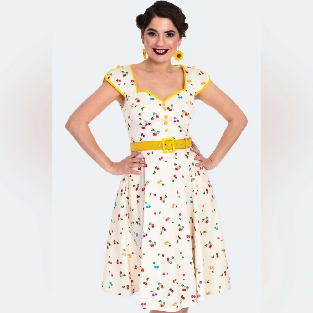 Voodoo Vixen CHERRY CHACHA FLARE DRESS - Picture 3 of 10